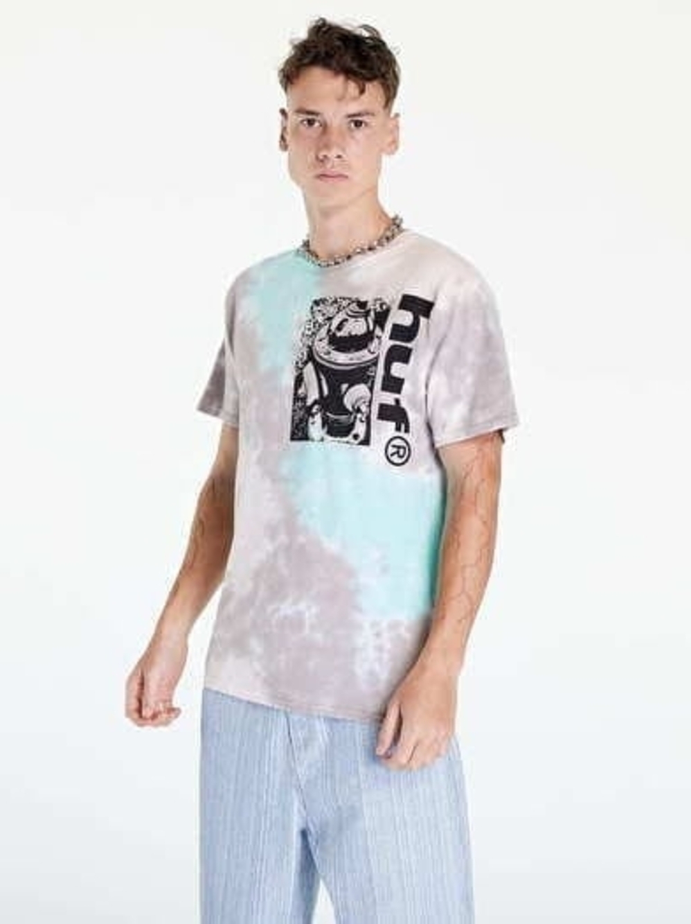 Men's HUF Worldwide The Plug Shirt Tie Dye Size M Y2K